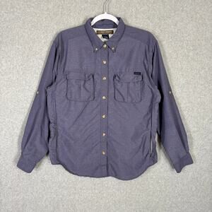 Exofficio Shirt Medium Purple‎ Fishing Vented Button Hiking Camping Nylon GORP